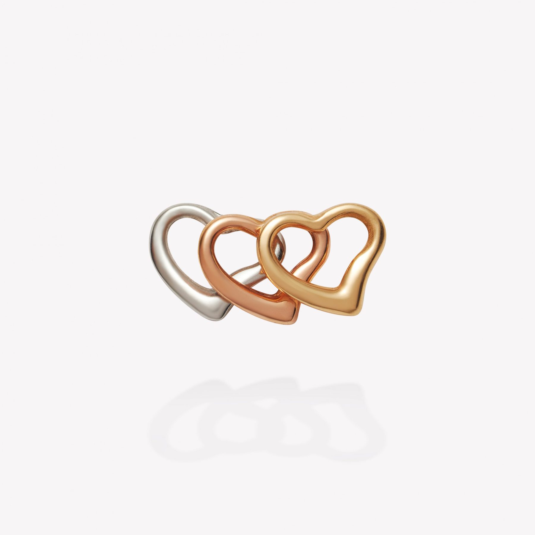 Dijes oro 18k amarillo, naranja y blanco, Donas Corazones.
