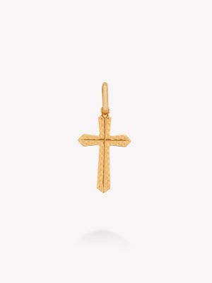 Dije cruz diamantada, Oro amarillo