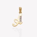 Dije oro 18k amarillo, Inicial A inglesa.