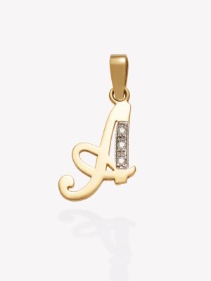 Dije oro 18k amarillo, Inicial A inglesa.