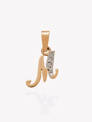 Dije 18k amarillo, Inicial M inglesa.