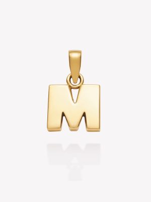 Dije Inicial M Imprenta, Oro amarillo