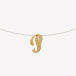 Centro oro 18k amarillo, Punto Luz con Inicial P