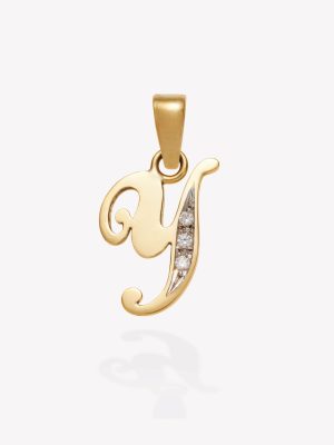 Dije 18k amarillo, Inicial Y inglesa.