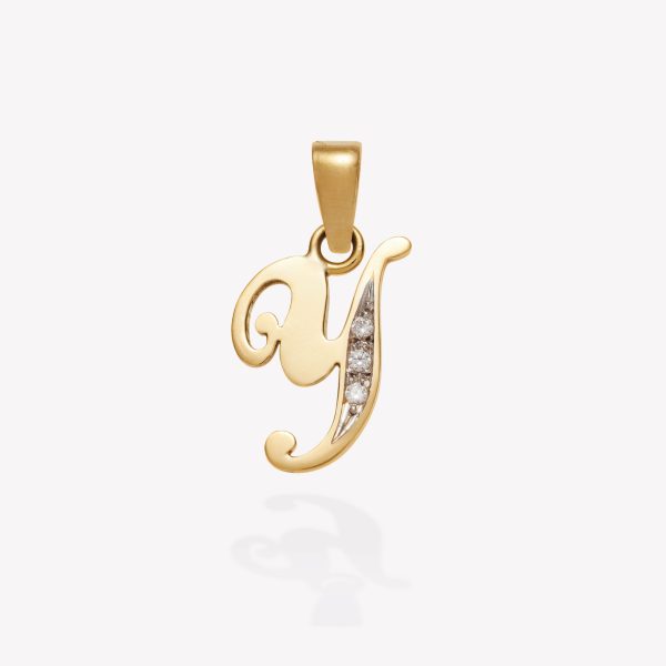 Dije 18k amarillo, Inicial Y inglesa.