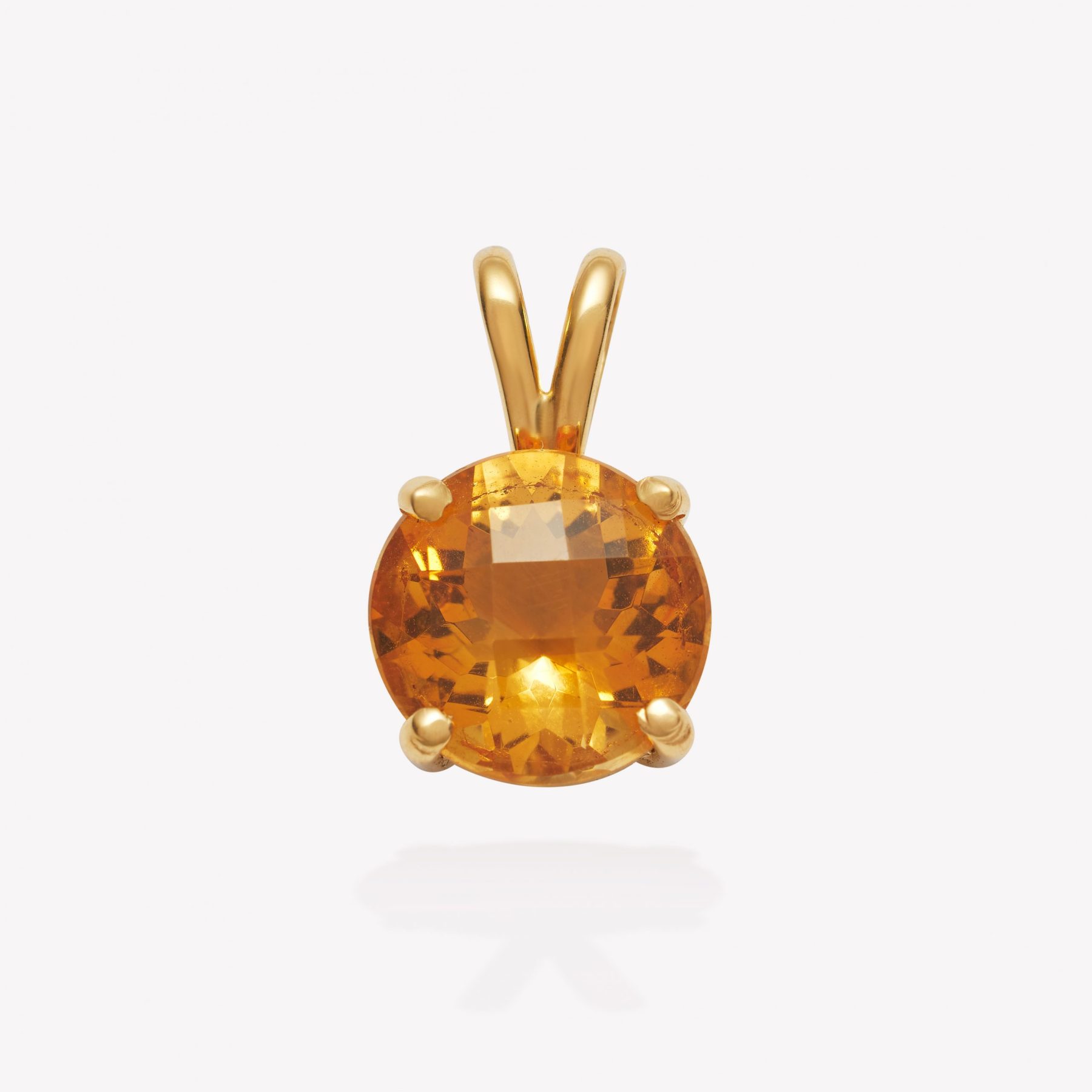 Dije 18k amarillo, Doble Basta con Citrino Natural.
