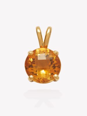 Dije 18k amarillo, Doble Basta con Citrino Natural.