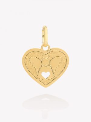 Dije Corazón Angel, oro amarillo
