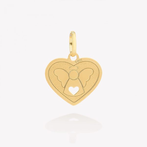 Dije Corazón Angel, oro amarillo