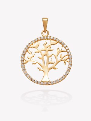 Dij Árbol de la Vida con Circonios, Oro amarillo