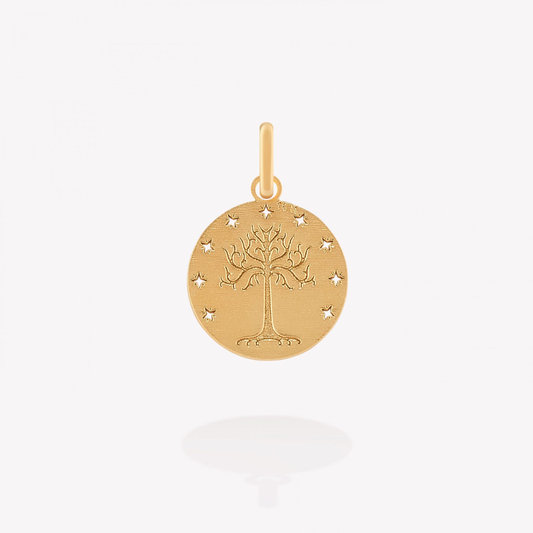 Dije oro 18k amarillo, Árbol de la Vida con Estrellas.