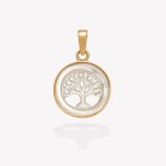 Dije Nacar Árbol dela Vida nacar, bisel oro amarillo
