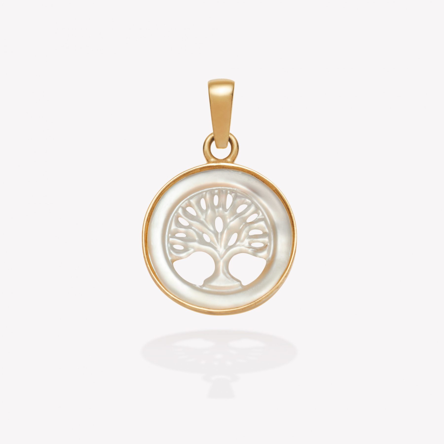 Dije oro 18k amarillo. Nacar Árbol de la Vida nácar.