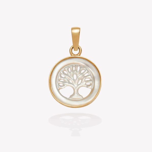 Dije Nacar Árbol dela Vida nacar, bisel oro amarillo