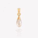 Dije oro 18k amarillo, Briolette Blanco.