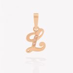 Dije oro 18k Naranja, Inicial L Inglesa.