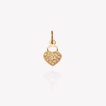 Dije oro 18k amarillo, Corazón con Circonios.