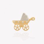 Dije Coche Vintage, Oro amarillo y Blanco