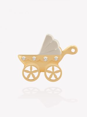 Dije Coche Vintage, Oro amarillo y Blanco