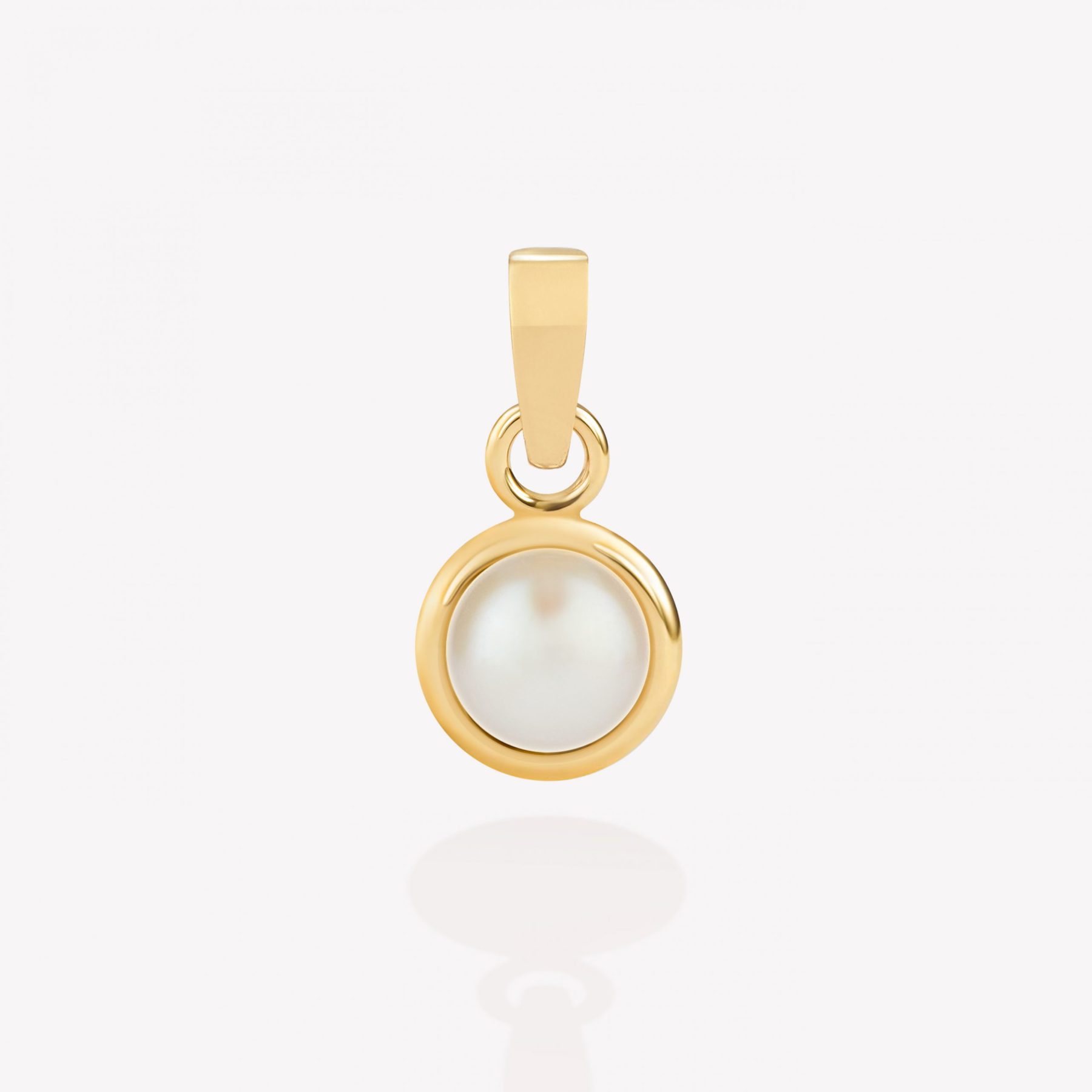 Dije oro 18k amarillo, Aureola con Perla de Mar.