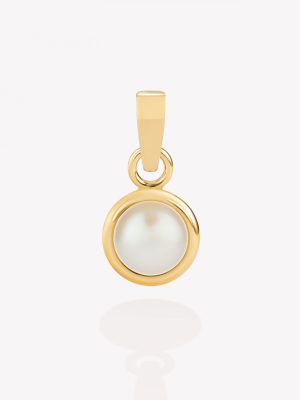 Dije Aureola con Perla de Mar, Oro amarillo
