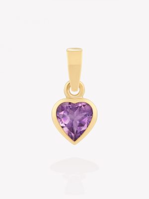 Dije Corazón Amatista, Oro amarillo