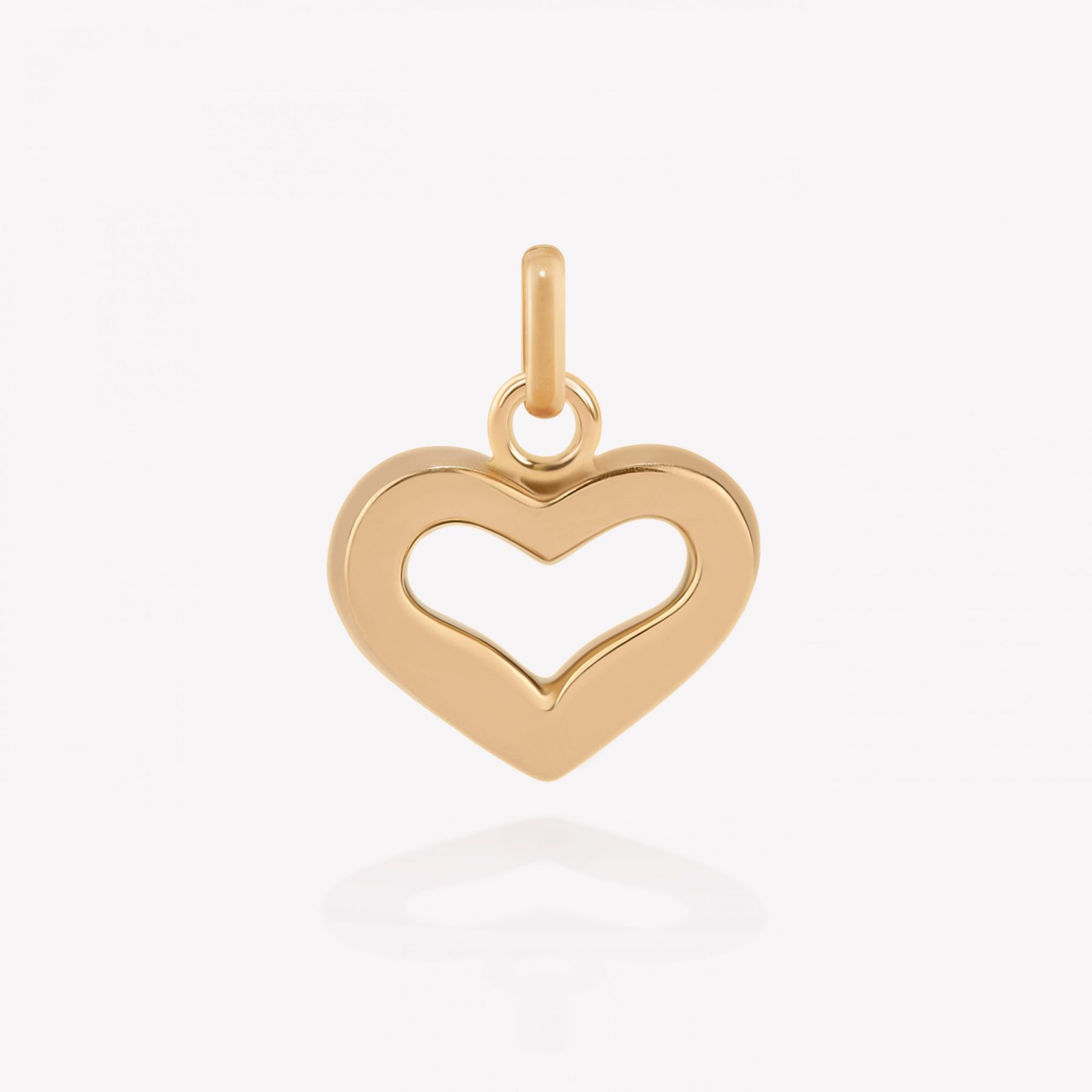Dije oro 18k Naranja, Corazón Calado.