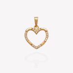 Dije oro 18k amarillo, Corazón Intercalado.