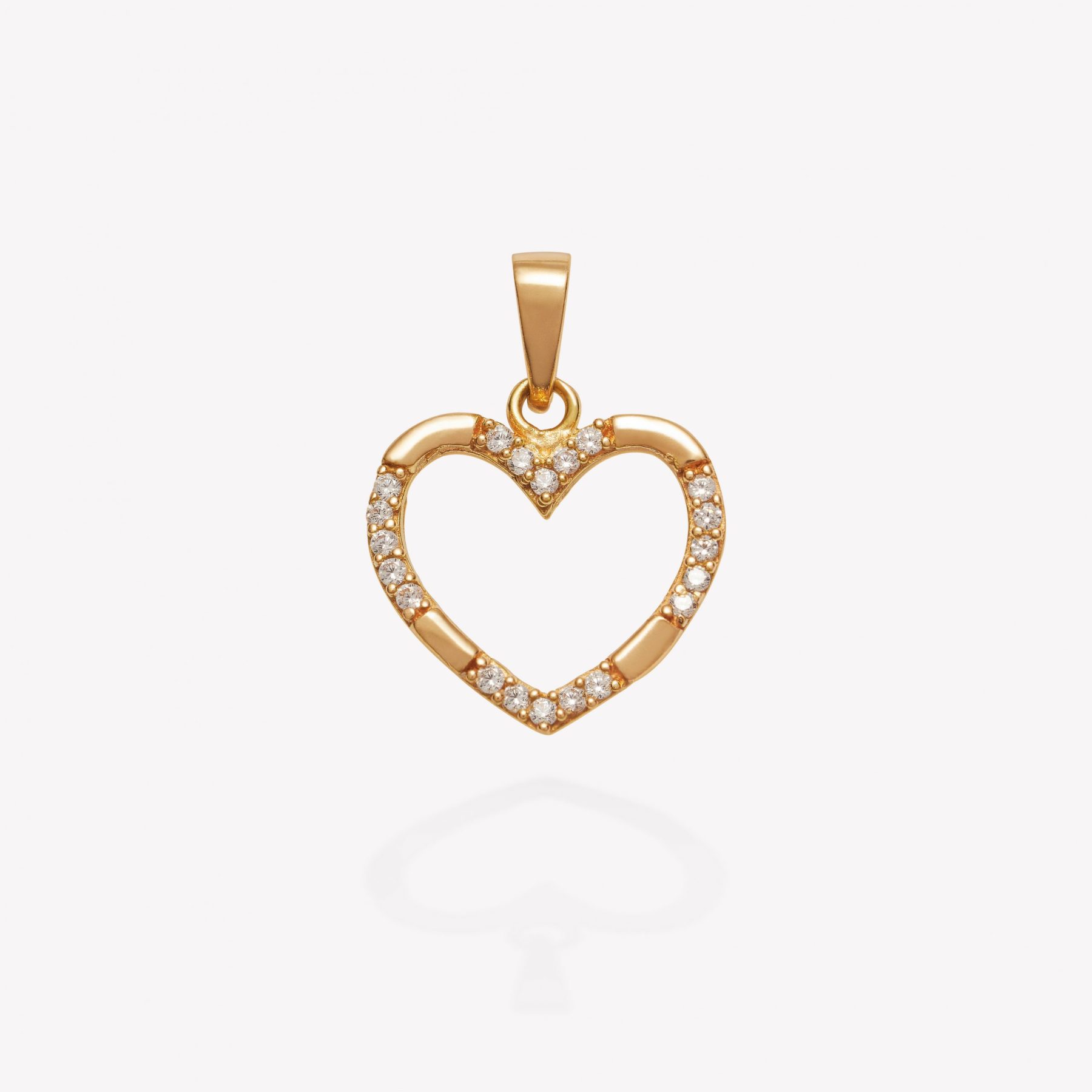 Dije oro 18k amarillo, Corazón Intercalado.