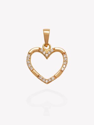 Dije Corazón Intercalado. Oro amarillo