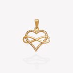 Dije oro 18k amarillo, Corazón Infinito Entrelazado