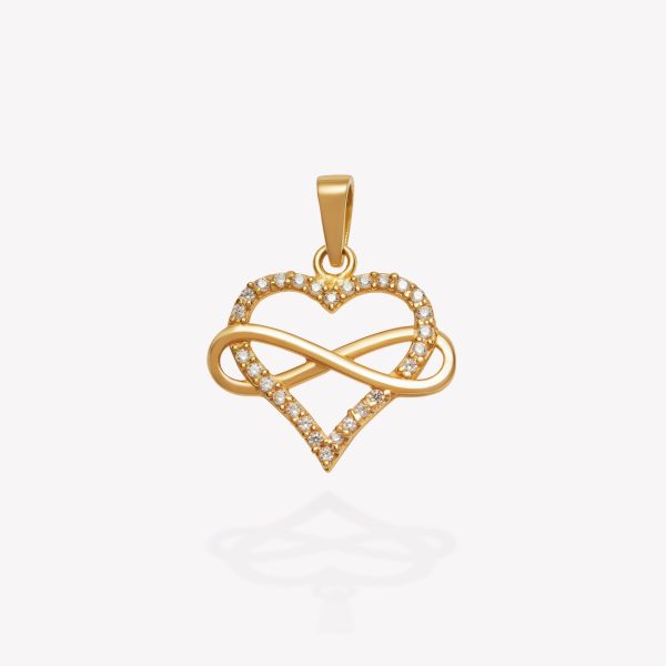 Dije oro 18k amarillo, Corazón Infinito Entrelazado