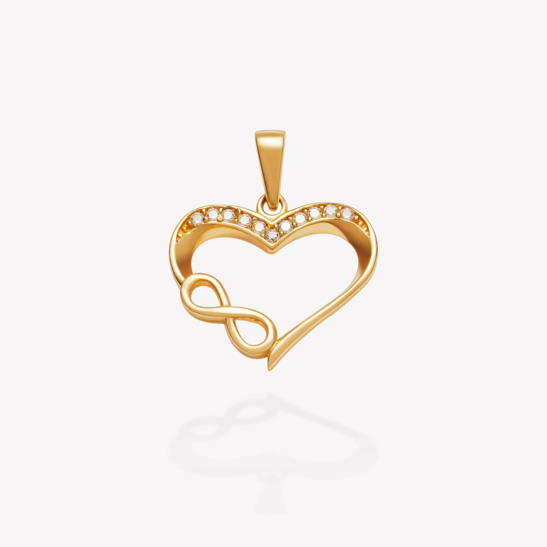 Dije oro 18k amarillo, Corazón Infinito.