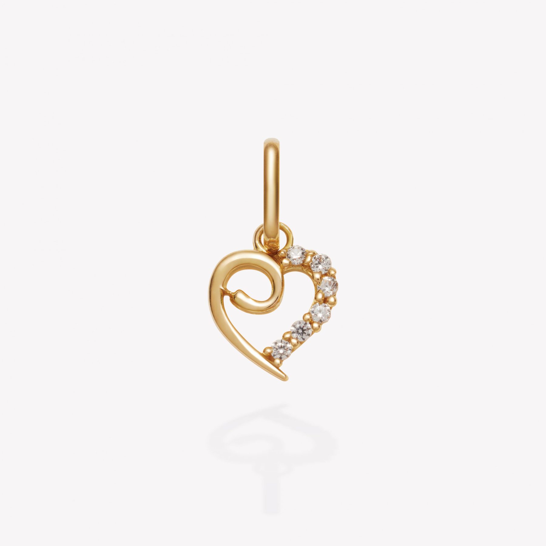 Dije oro 18k amarillo, Corazón Yin Yang.