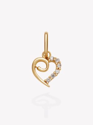 Dije Corazón Yin Yang. Oro amarillo