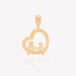 Dije oro 18k amarillo, Corazón y Niños Tentación.