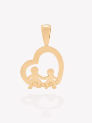 Dije oro 18k amarillo, Corazón y Niños Tentación.