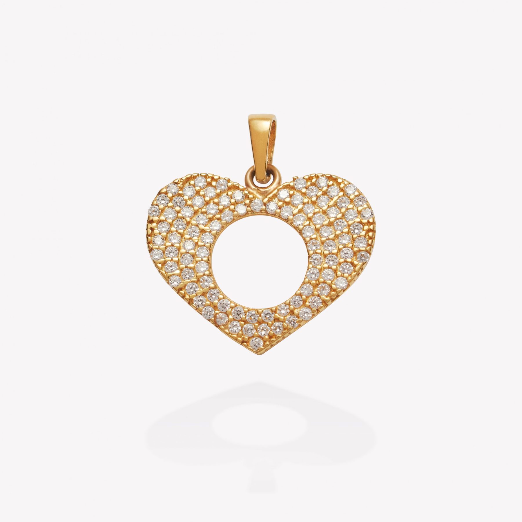 Dije oro18k amarillo, Corazón con Circonios.