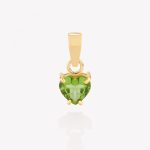 Dije oro 18k amarillo, Corazón Peridot.