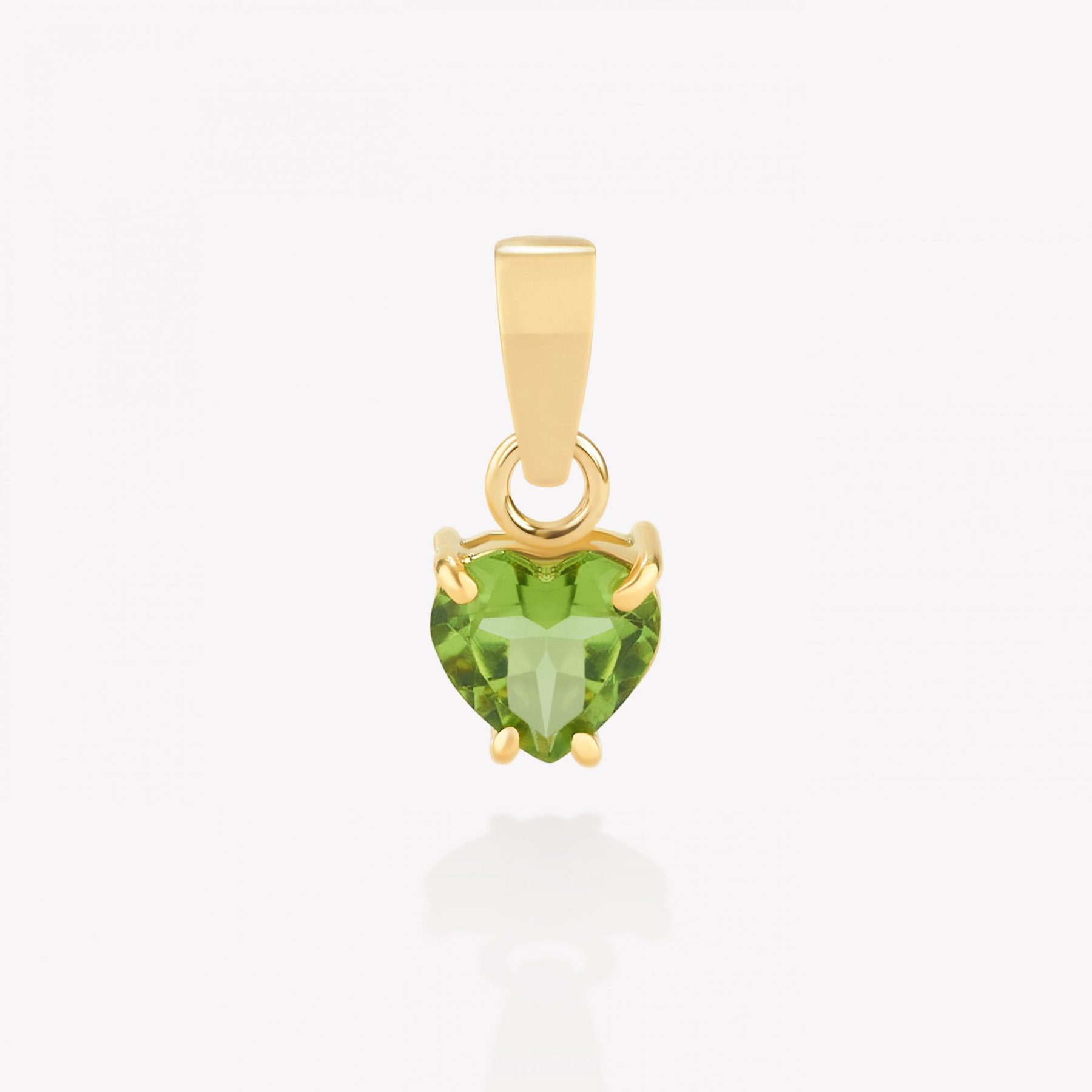 Dije oro 18k amarillo, Corazón Peridot.