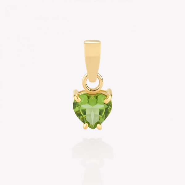 Dije oro 18k amarillo, Corazón Peridot.