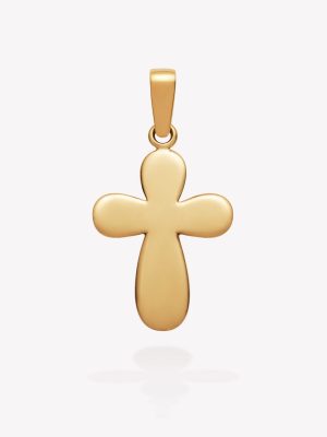 Dije oro 18k amarillo, Cruz Ondeado.