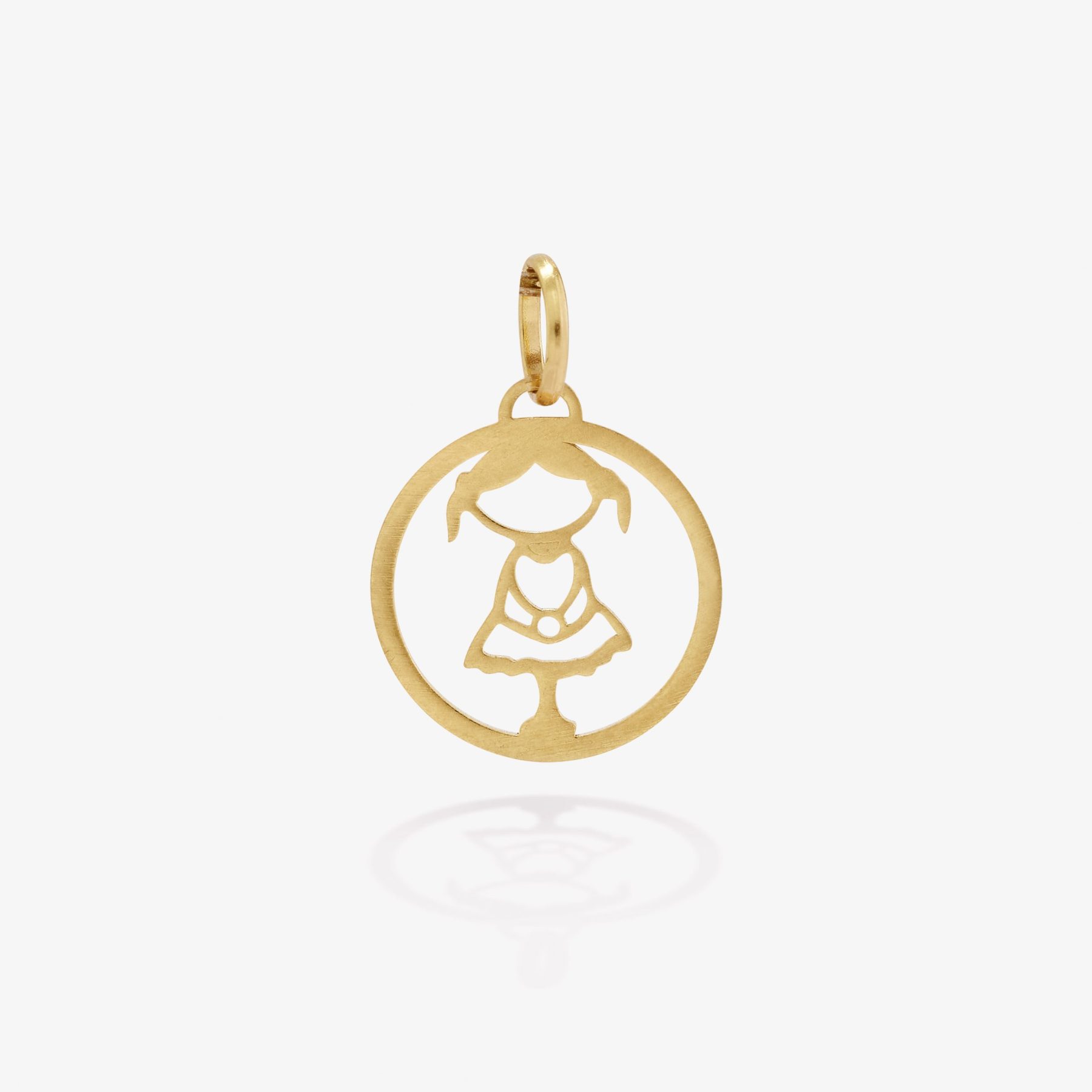 Dije oro 18k amarillo, Niña Calado.