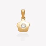Dije oro18k amarillo, Flor con Circón de 4mm.