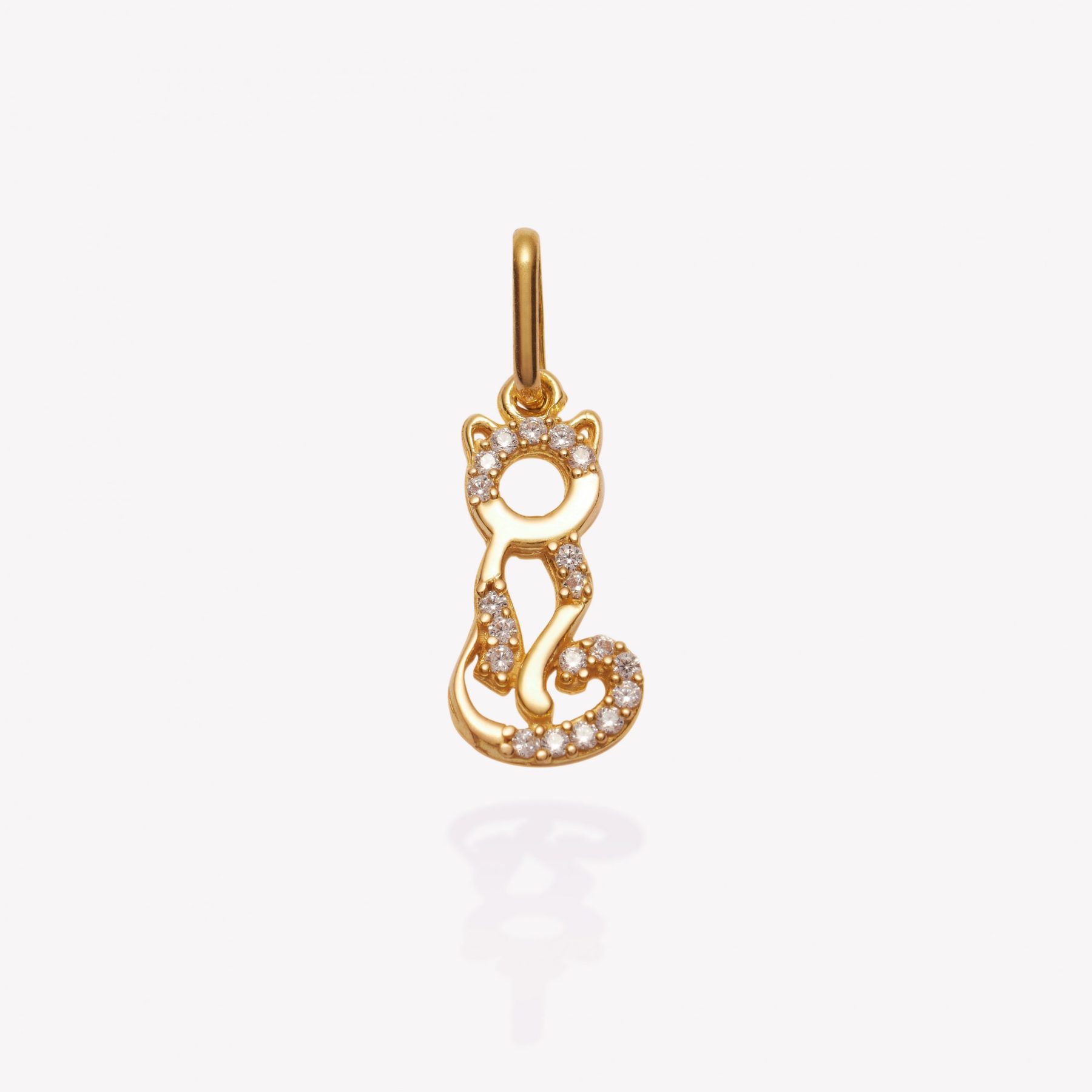 Dije oro 18k amarillo, Gatito Silueta.