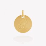 Placa Redonda inicial R, Oro amarillo