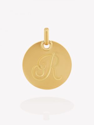 Placa Redonda inicial R, Oro amarillo