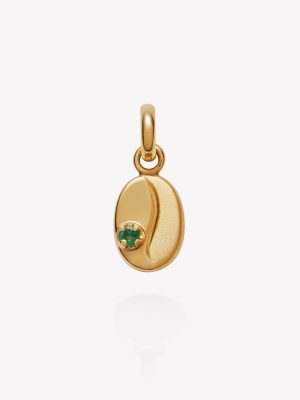 Dije oro 18k amarillo, Café con Esmeralda.