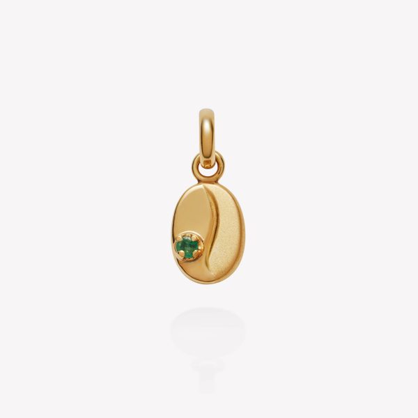 Dije oro 18k amarillo, Café con Esmeralda.