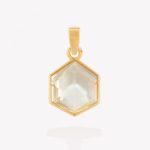Dije oro 18k amarillo, con Cuarzo Hexágono.